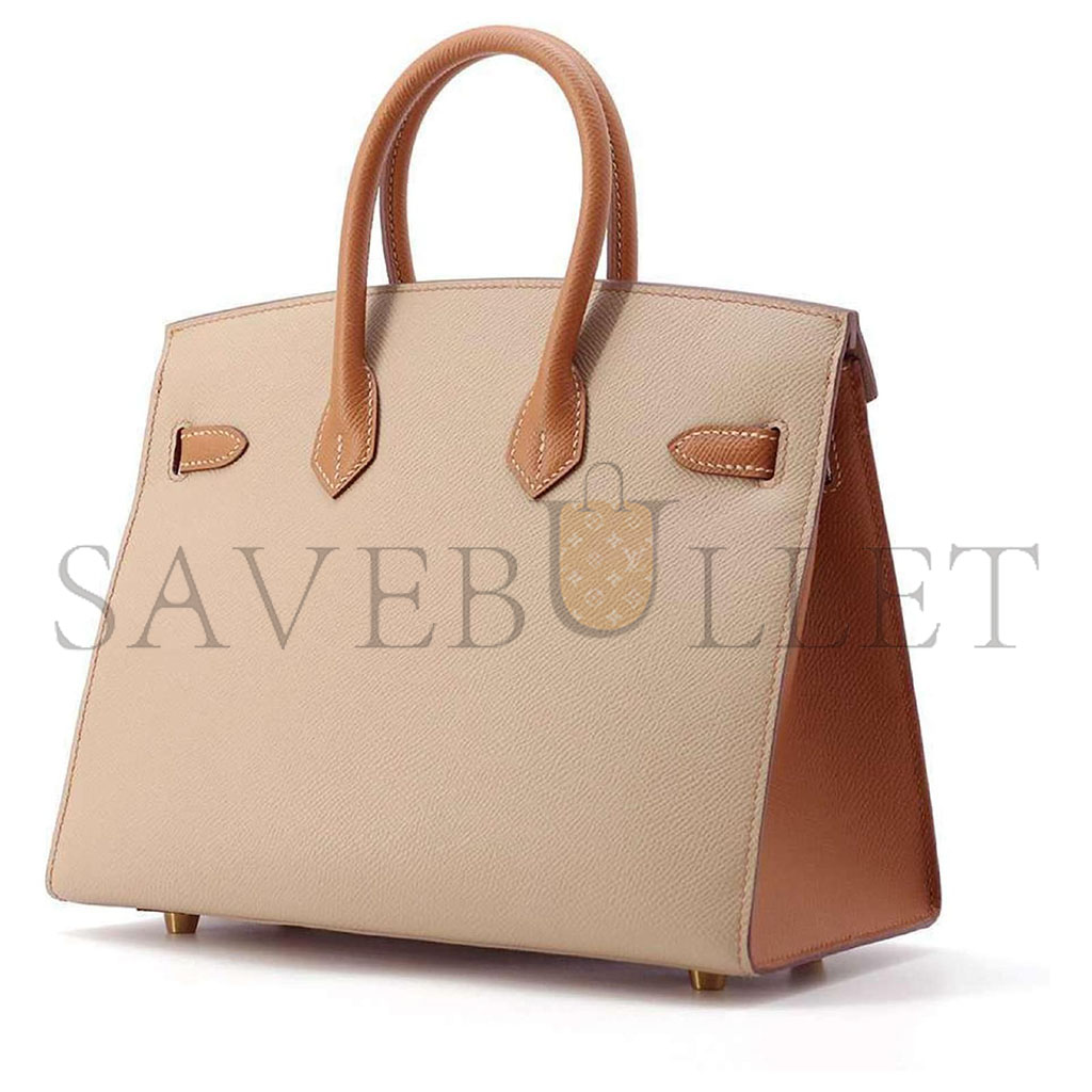 h**mes birkin 30 epsom trench coat grey and G01den brown gold buttons h028369ck21 (30*23*15cm)